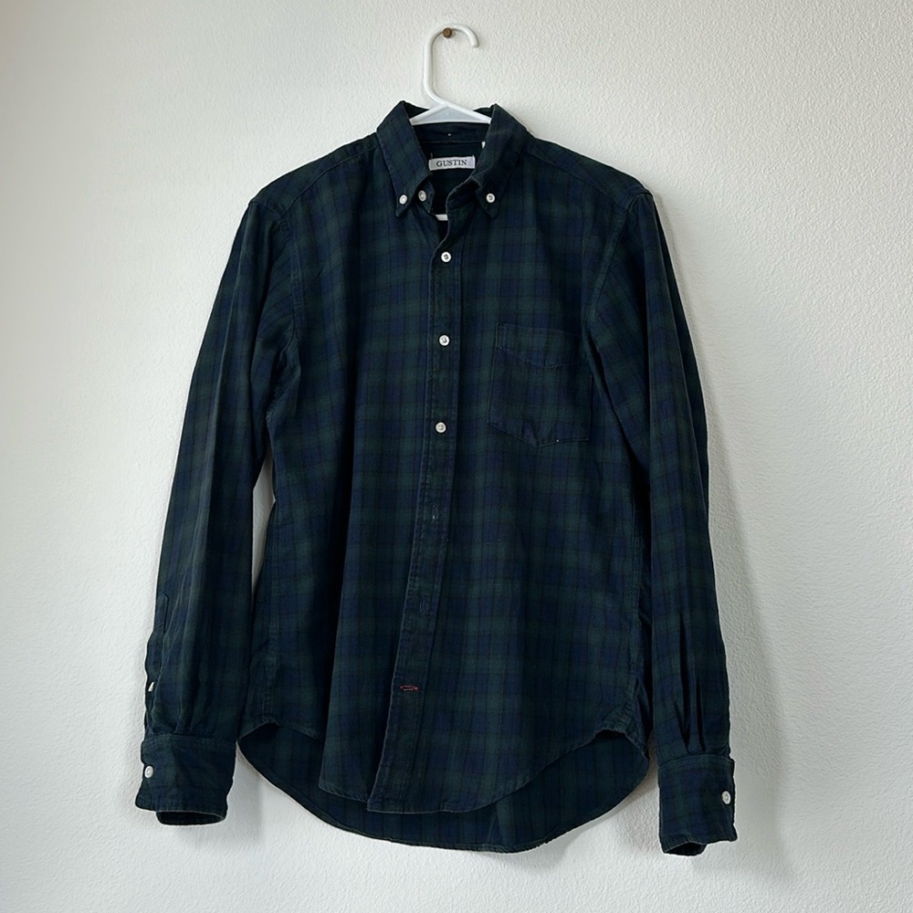 Gustin Flannel Shirt, Green/Blue Plaid, Size M